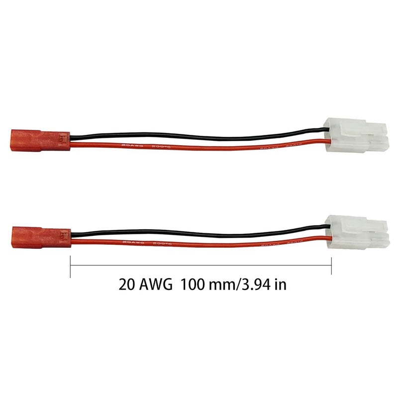 FLY RC 2pairs Compatible with Tamiya to JST Male Female Adapter with 10cm 4in 20awg Wire for RC FPV ESC Speed Controller Lipo Battery Charging - Image 3